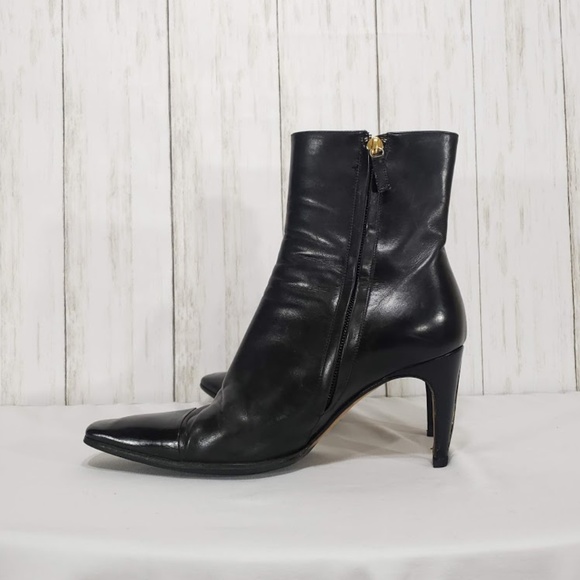 Chanel Black Leather Ankle Boots - Picture 2 of 8